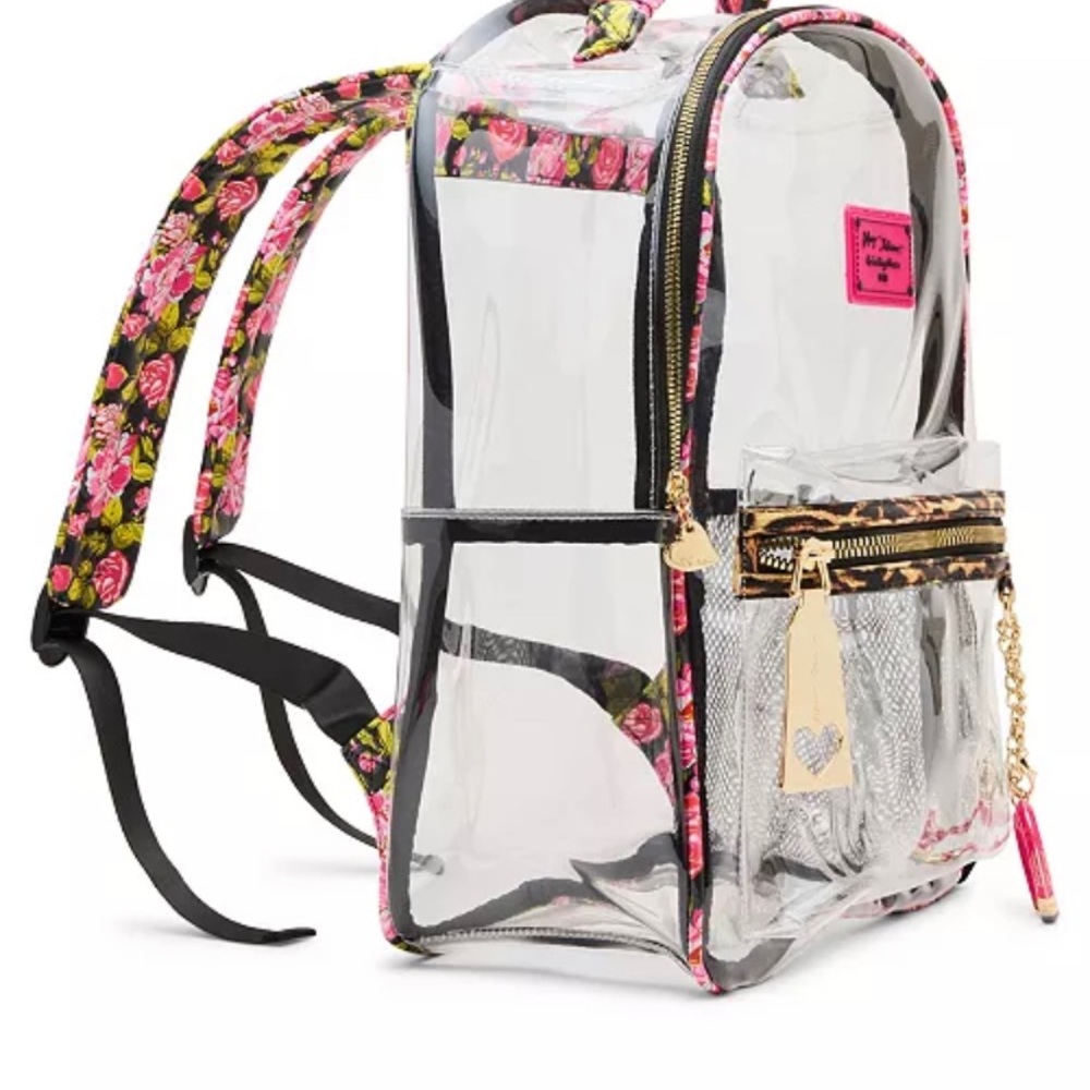 Betsey Johnson Floral/Leopard Print Women's Backpack and Pouch Set - Picture 2 of 6